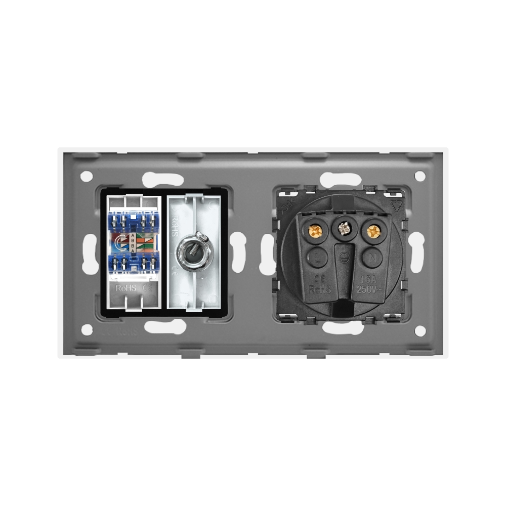 Priza Schuko, TV, Internet cu Rama Sticlă Luxion - imagine 4