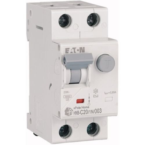 Intrerupator Automat Diferential RCBO 195128 Eaton 195128 Moeller HNB-C20/1N/003, 20A, curba C, 1P+N, 30mA, 6 kA