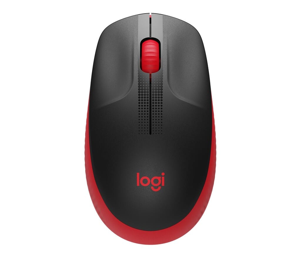 Mouse Wireless Logitech M190, 2.4GHz, Optic, Negru/Roșu - imagine 2