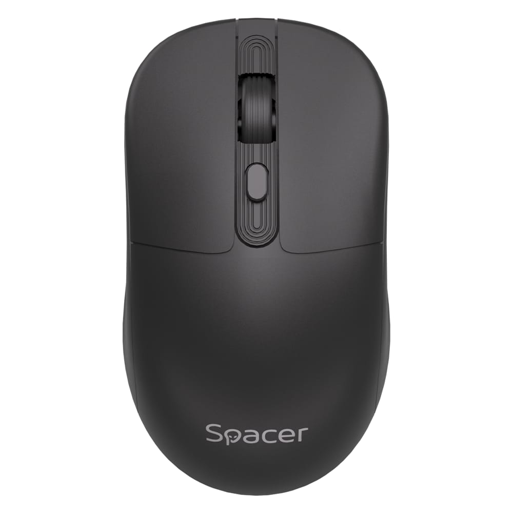 Mouse Wireless Spacer 1600DPI Silentios - Negru, Baterie Inclusa - imagine 2