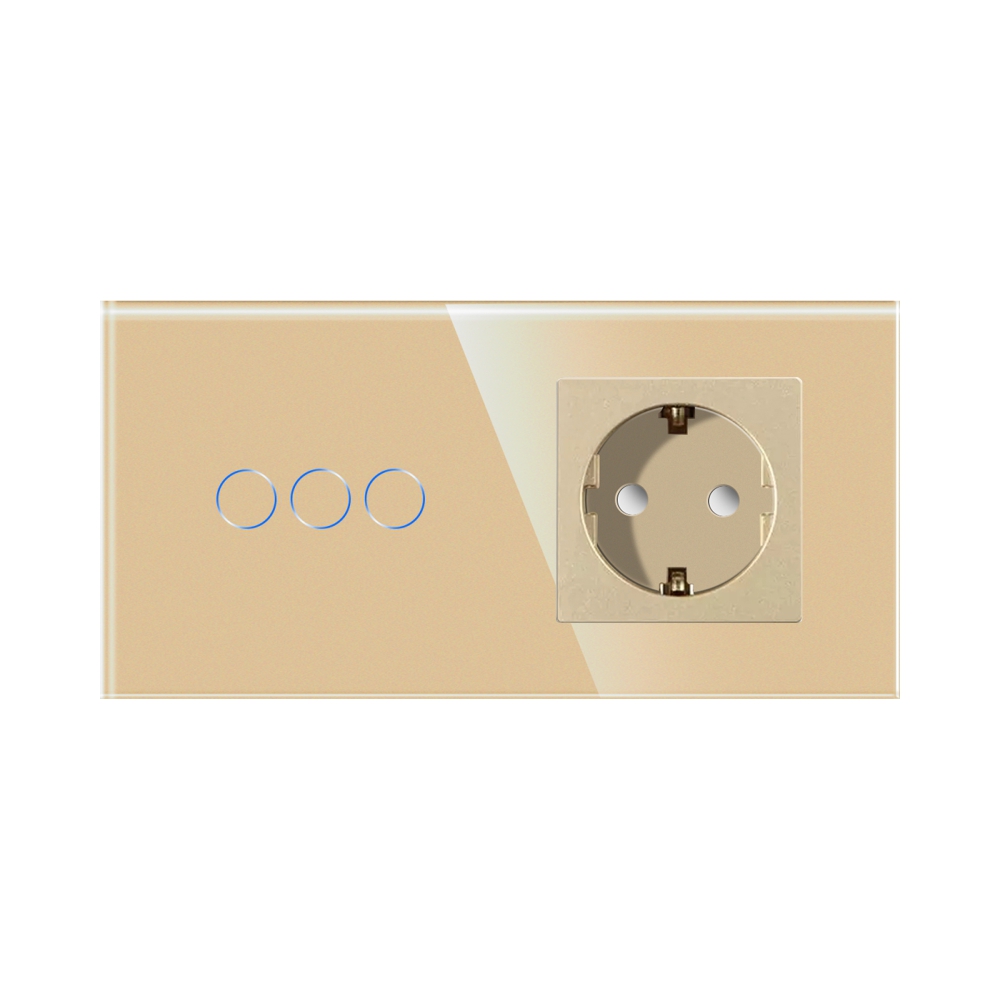 Intrerupator Triplu + Priza Sticla LUXION IP44 - imagine 10