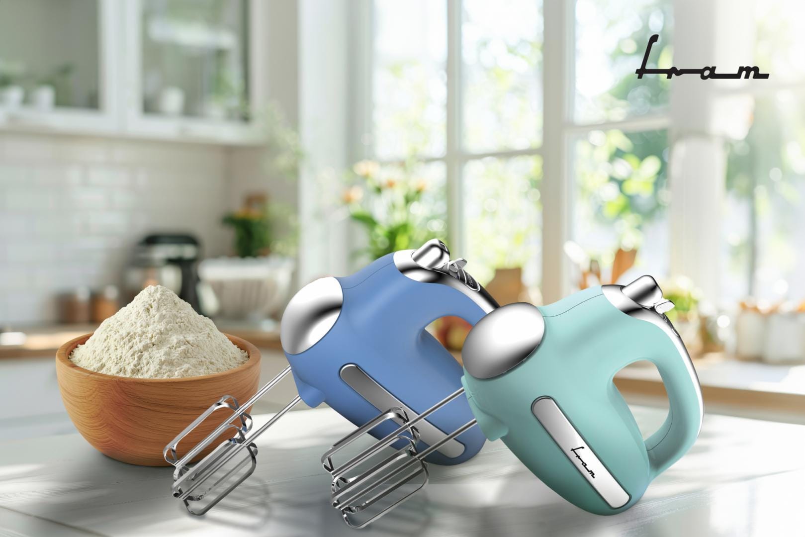Mixer de Mână Fram FHM-3005GR 300W 5 Viteze Teluri Inox - imagine 6