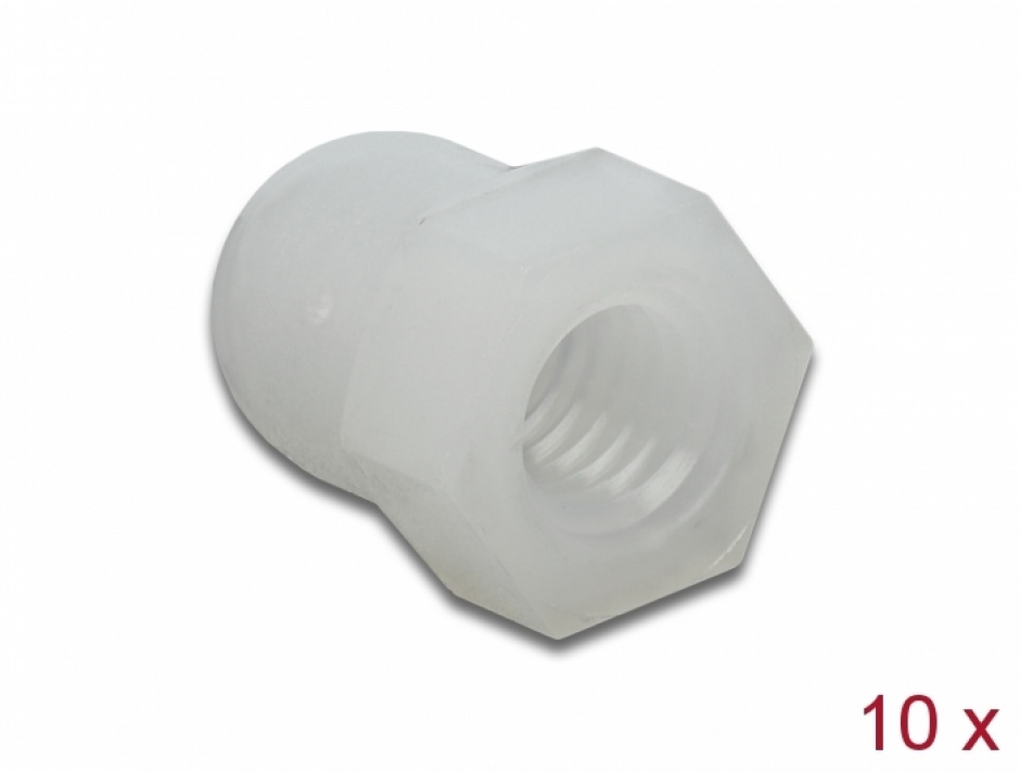 Set 10 Capace Protectie Surub M5 Delock, Alb