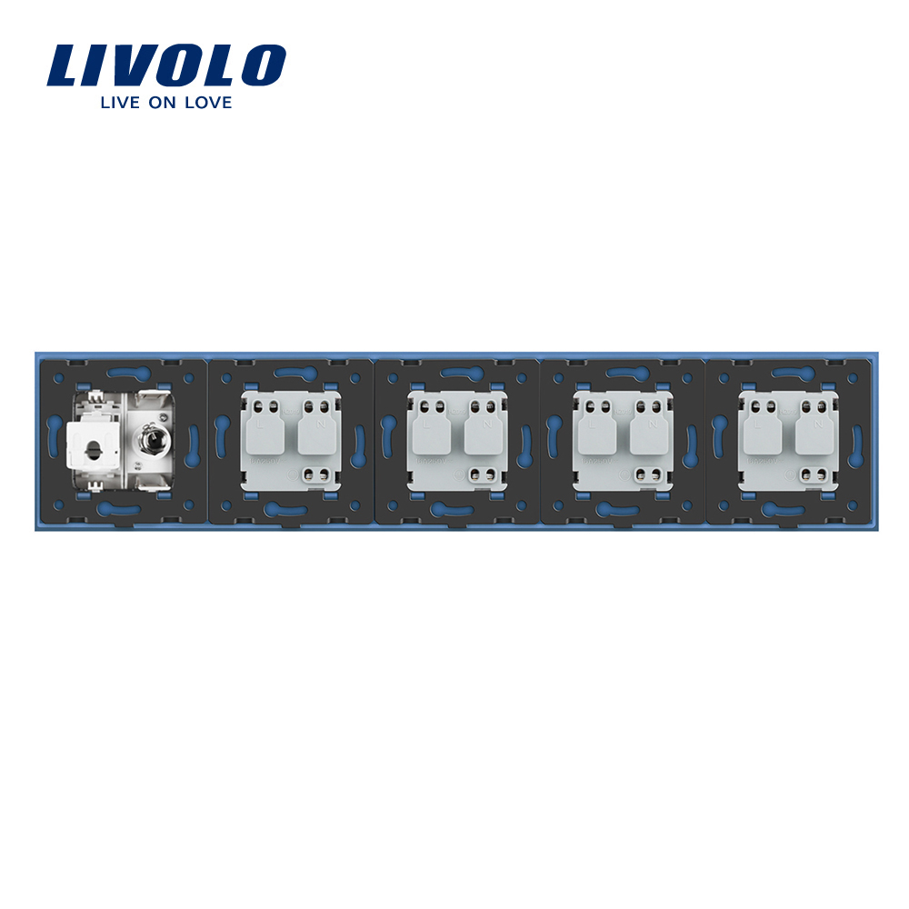 Priza Cvintupla TV Internet Livolo, Sticlă - imagine 14