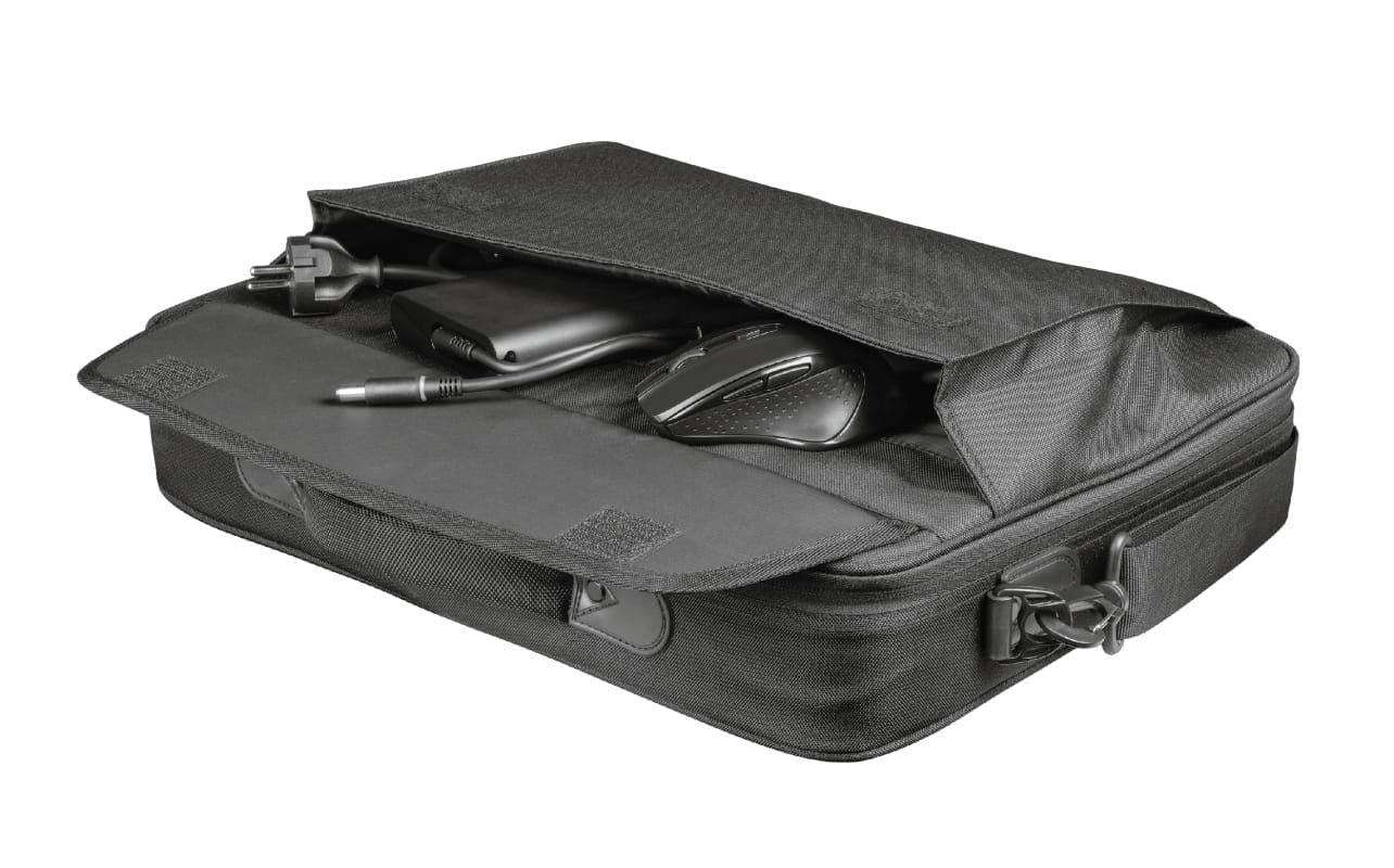 Geanta Laptop Trust Atlanta 15.6" - Neagră, Poliester Rezistent - imagine 4