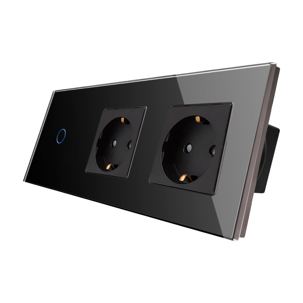 Intrerupator + 2 Prize Sticla LUXION, Design Modern - imagine 5