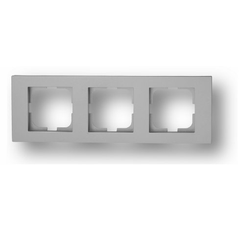 Rama Tripla Ovivo Grano Met OV00148, 3 module, Argintiu
