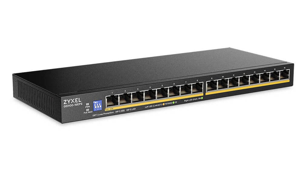 Switch PoE+ Zyxel GS1100-16EPS, 16 porturi Gigabit, 135W