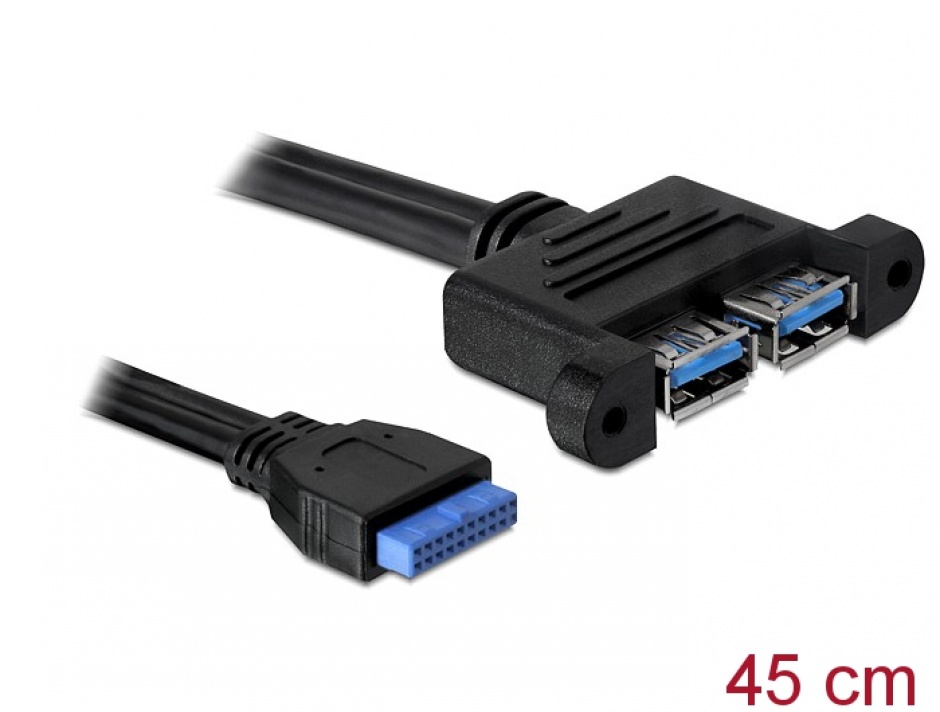 Cablu Delock USB 3.0, 2 Porturi, Pin Header