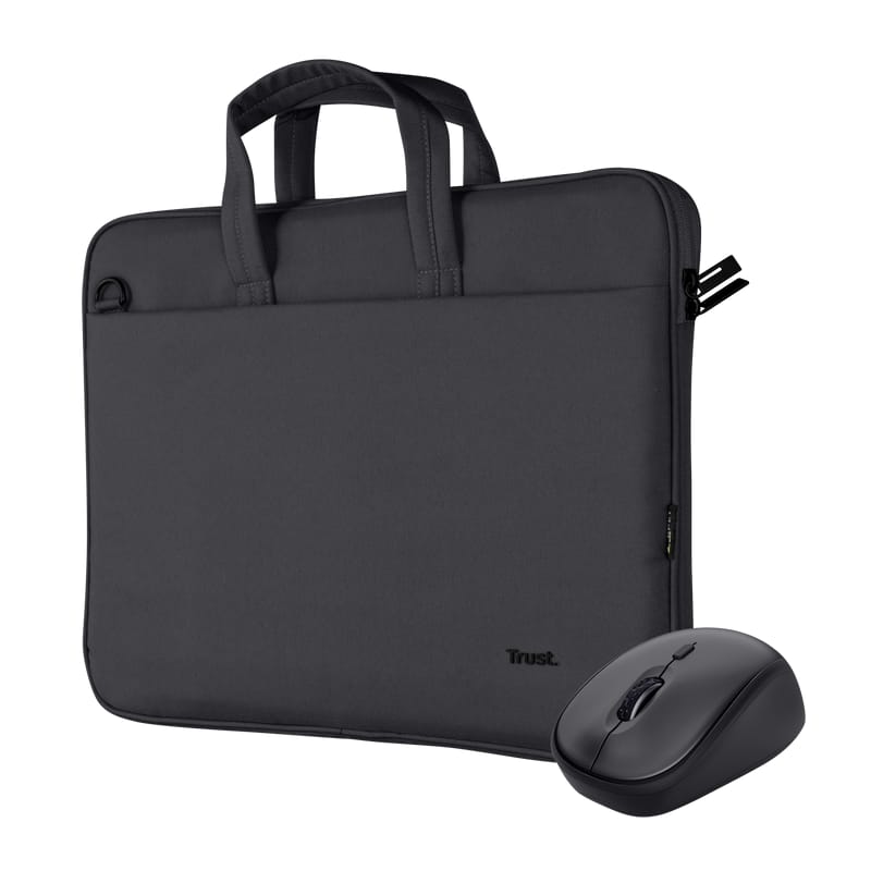 Geanta Laptop Trust Bologna 16" + Mouse Wireless Negru - imagine 9