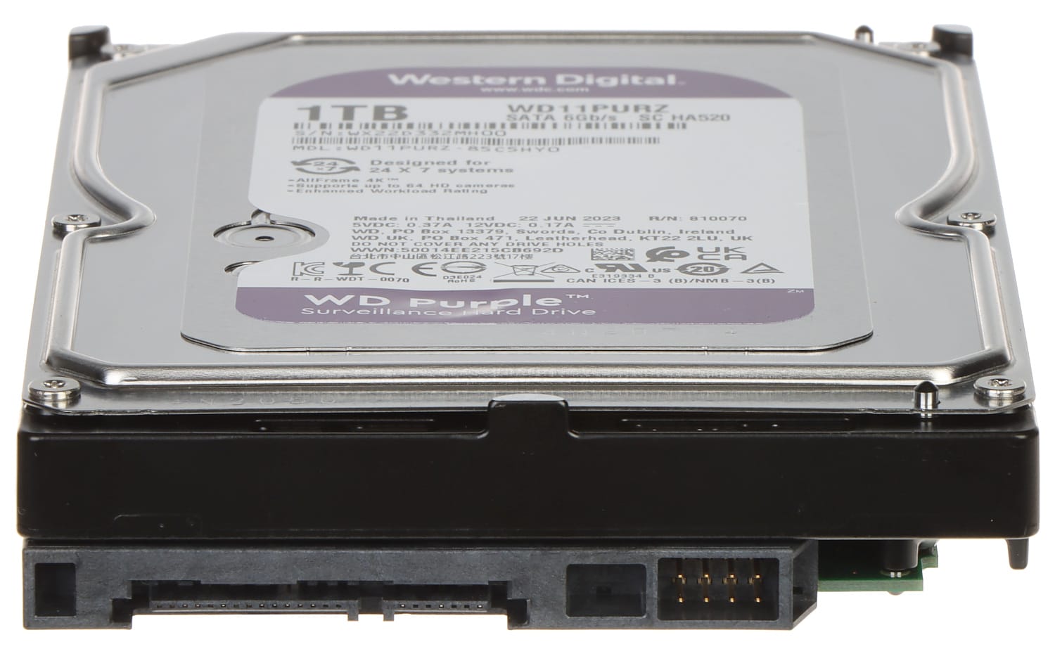 HDD WD Purple 1TB WD11PURZ - Stocare Supraveghere Video 24/7 - imagine 3