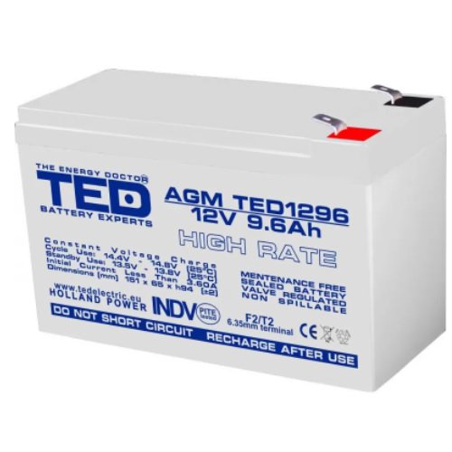 Acumulator 12V 9,6Ah High Rate AGM Ted Electric