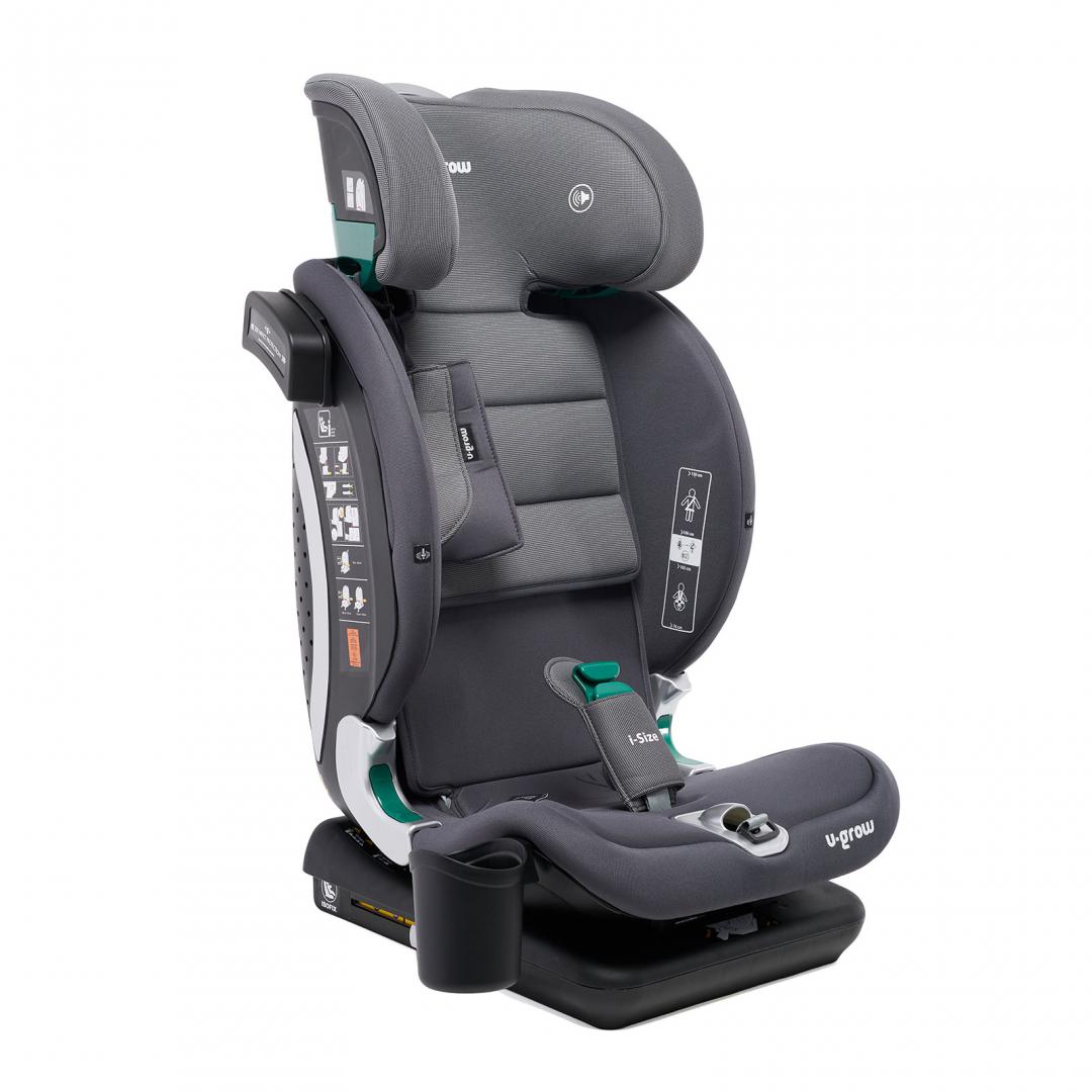 Scaun Auto U-GROW Goldfix Plus Isofix Gri Bluetooth - imagine 4