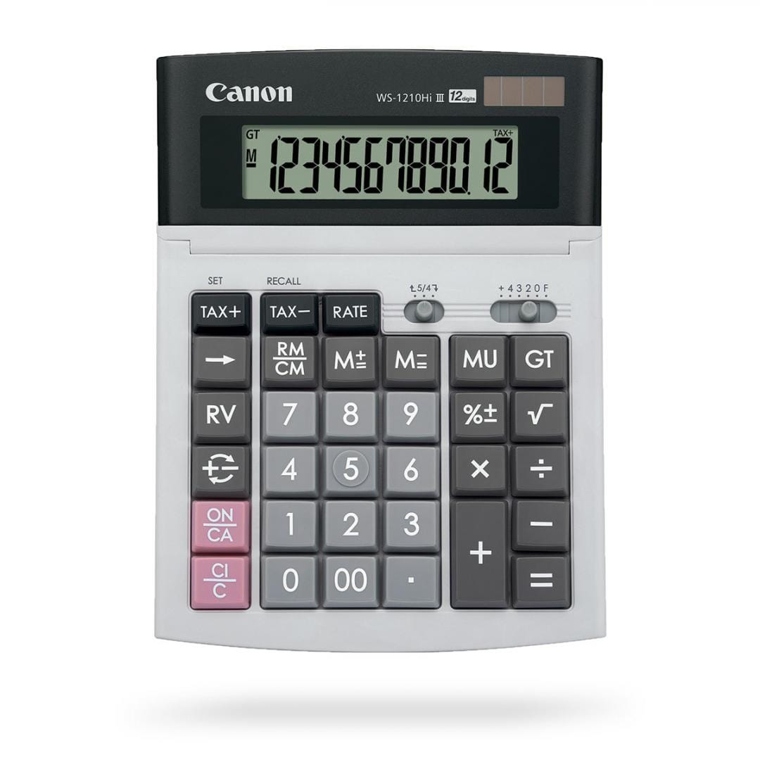 Calculator Birou Canon WS-1210THB 12 Digiti - Solar si Baterie - imagine 2