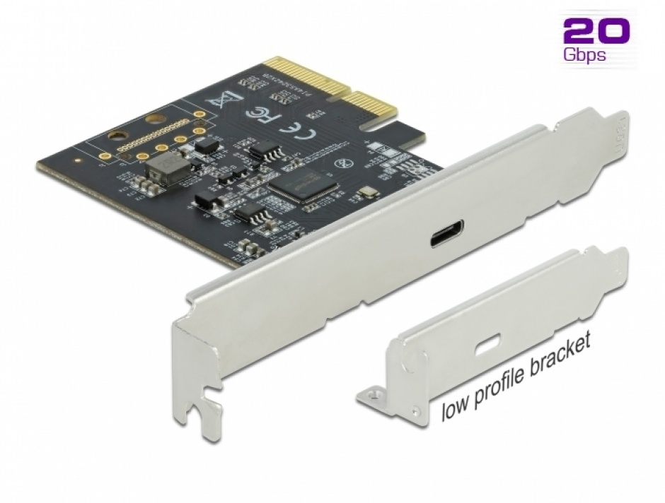 Card PCI-E USB 3.2 Delock 20Gbps Type-C