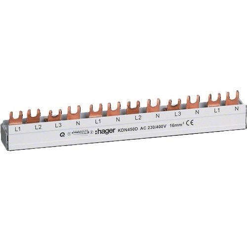 Bareta alimentare Hager KDN450D, 80A, 12 module