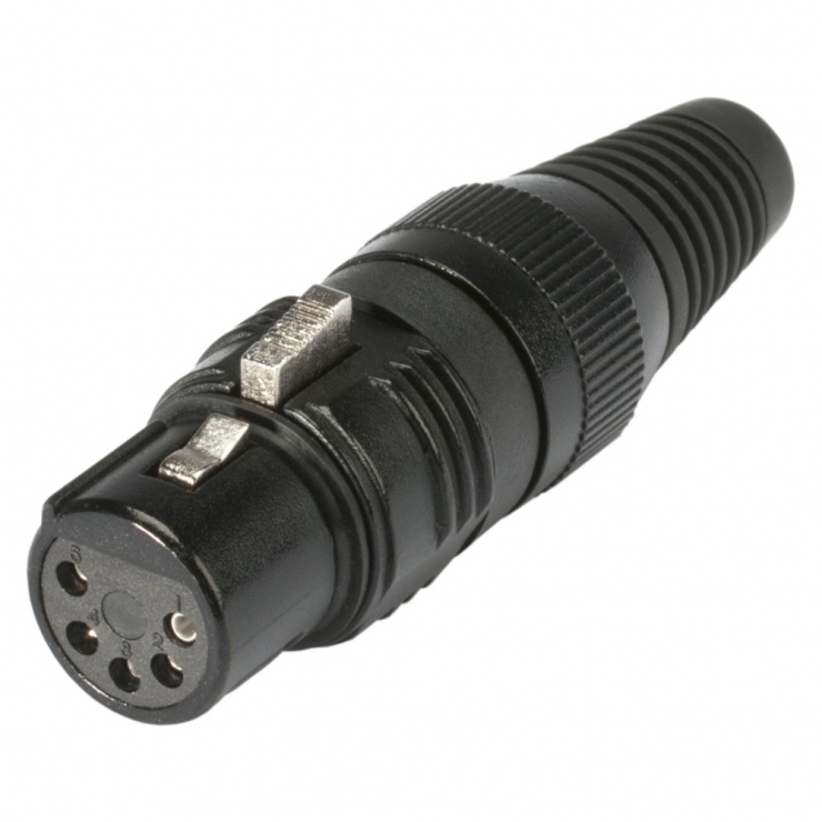 Conector XLR 5 pini mama Hicon, de lipit