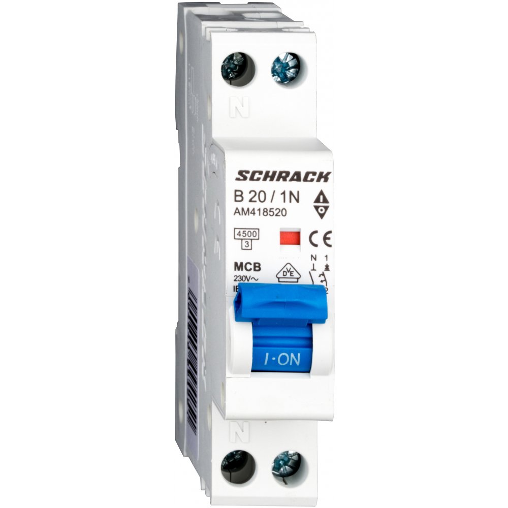 Siguranta Schrack 1P+N 20A, Curba B, 4,5kA AM418520
