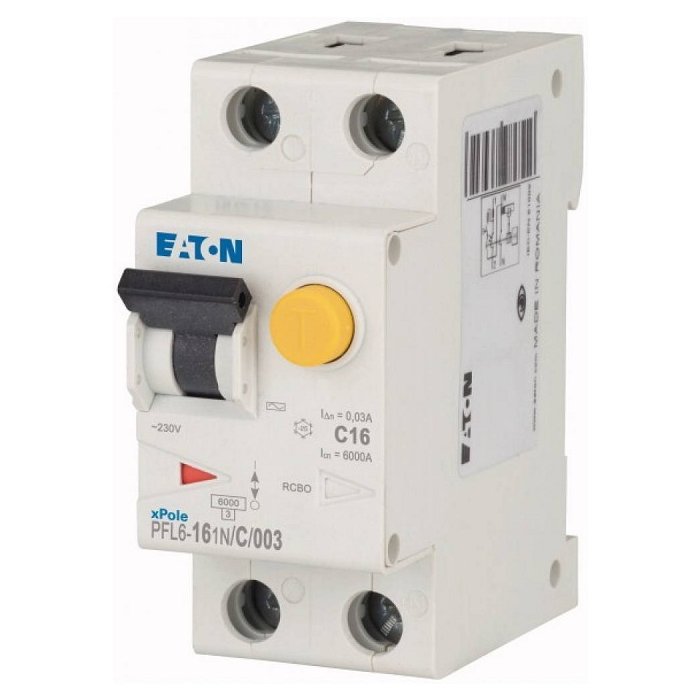 RCBO Eaton 16A 30mA Siguranță Diferențială