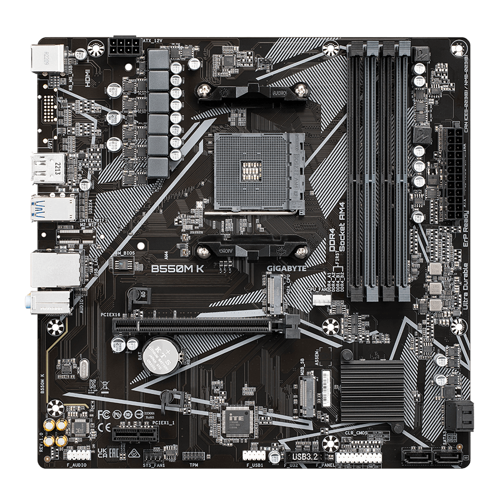 Placă de bază GIGABYTE B550M K AM4 DDR4 mATX - Performanță - imagine 2