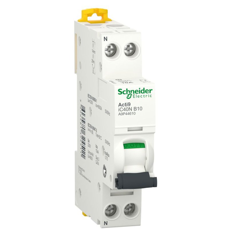 Siguranță Auto 1P+N 10A Schneider Acti9 iC40