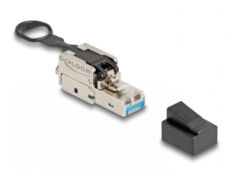 Conector RJ45 Cat.6A Delock, Fără Scule, Zinc
