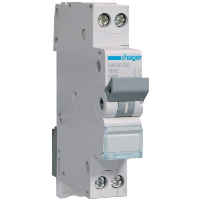 Siguranta Automata Hager 1P+N 6A, Curba B, 6kA