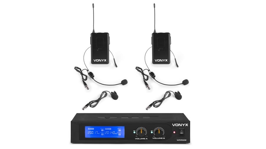 Set 2 Microfoane Wireless Vonyx WM522B VHF