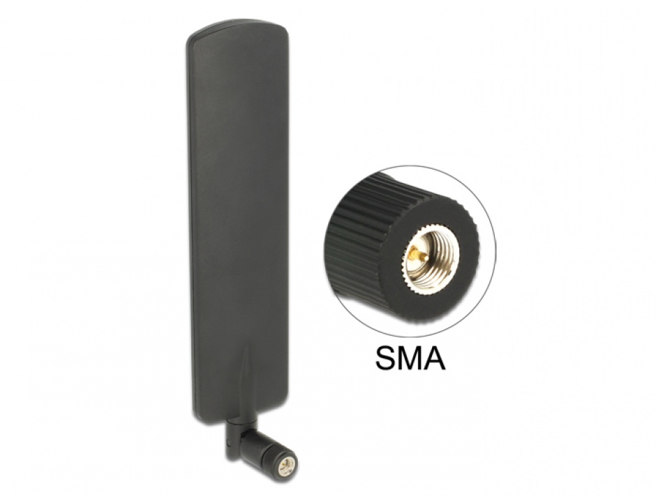 Antena LTE Omnidirecțională Delock, 2 dBi, Negru