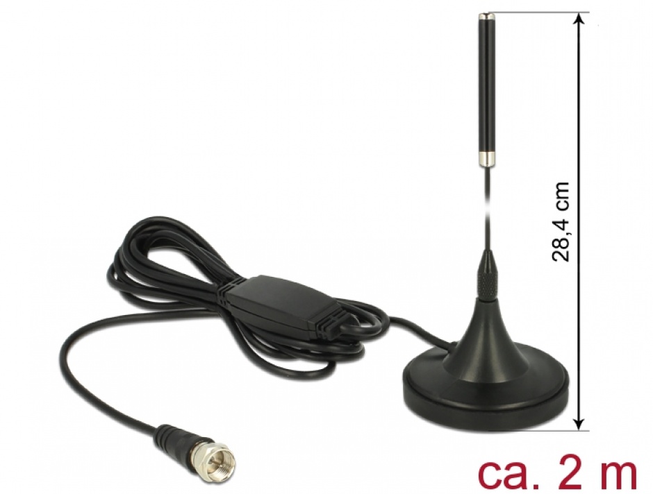 Antena DAB+ Activă Delock 21 dBi cu Stand
