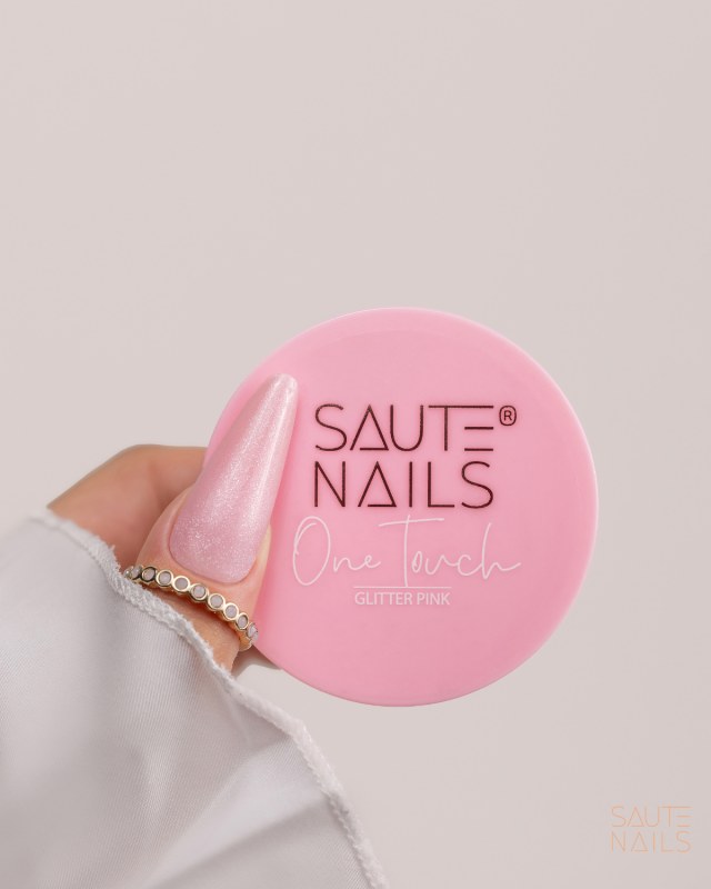 Gel UV Saute Nails One Touch Glitter Pink 30gr