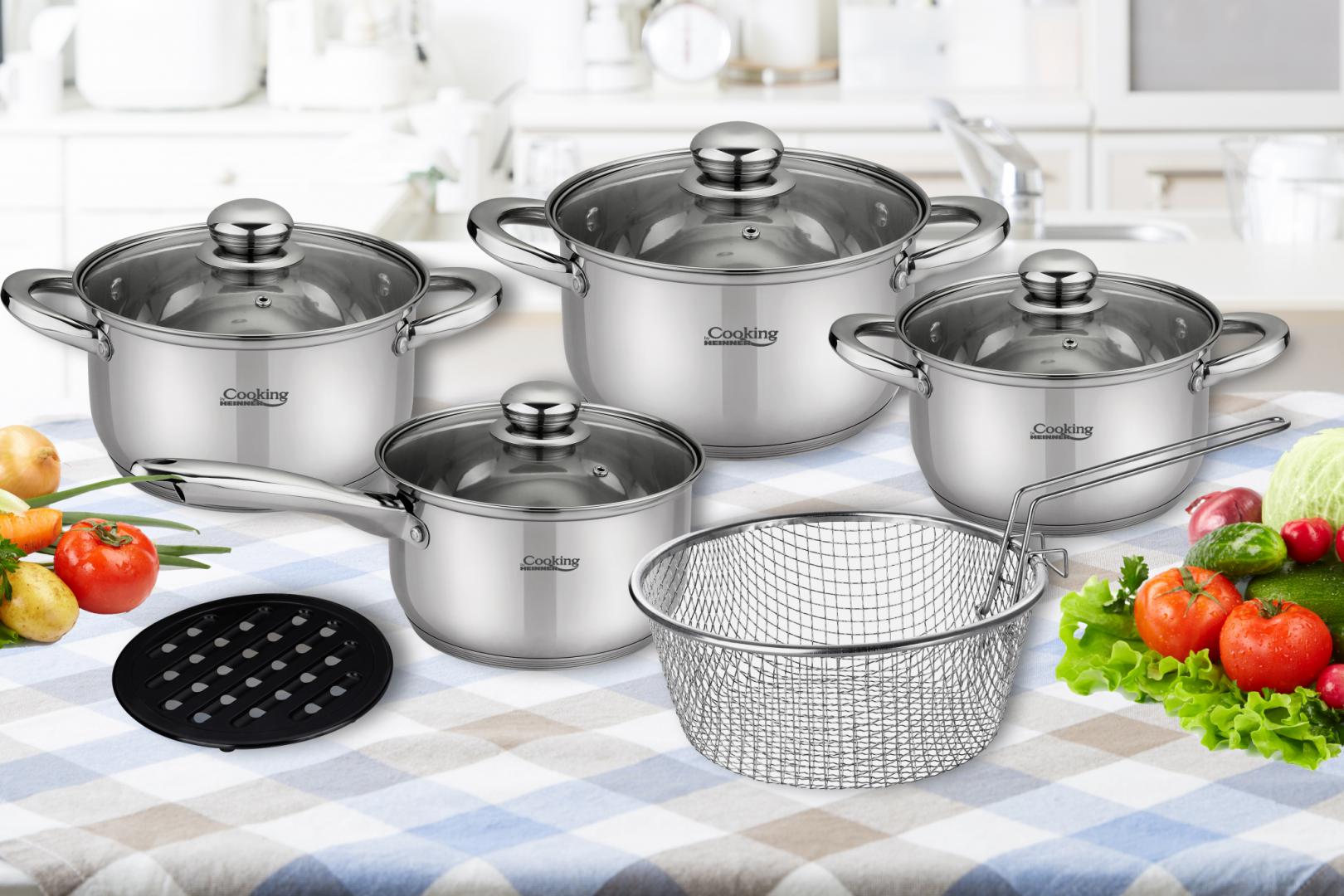Set Oale Inox Heinner Madeline 10 Piese - Compatibil Inducție - imagine 2