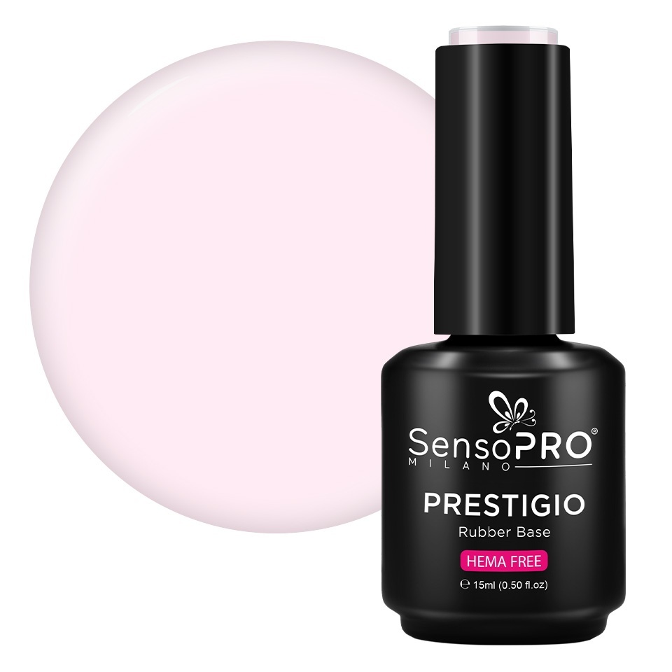 Rubber Base PRESTIGIO SensoPRO Blush Bunny 15ml Hema Free - imagine 2
