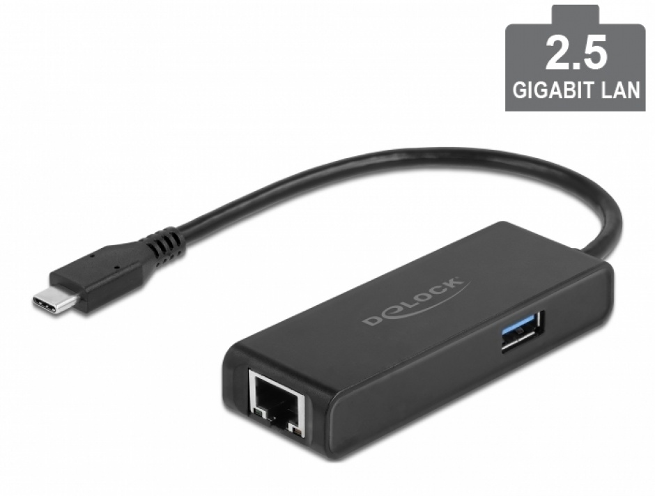 Adaptor Delock USB-C 2.5G LAN + USB-A