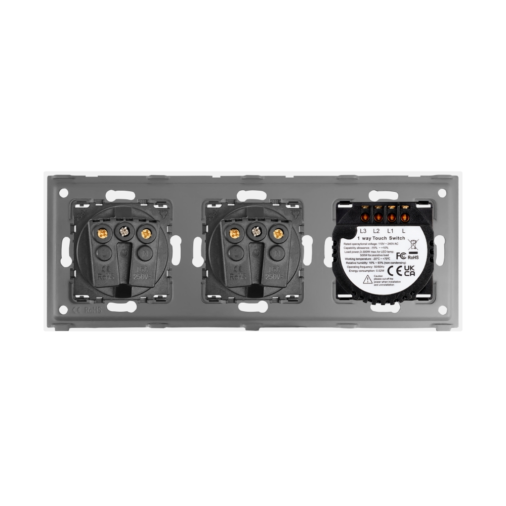 Intrerupator Triplu + 2 Prize Sticla LUXION - imagine 4