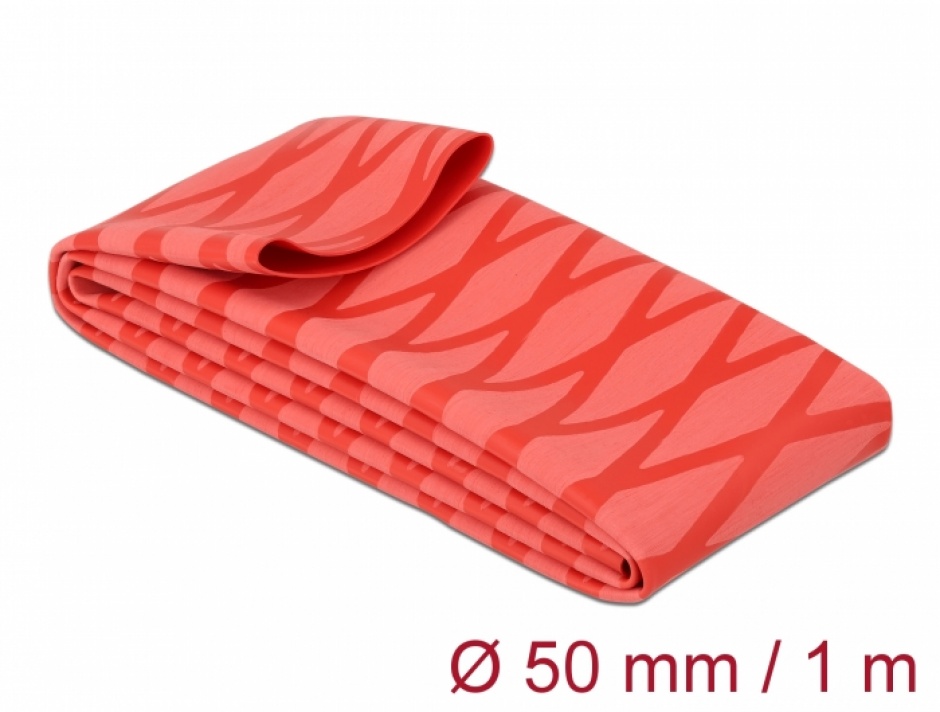 Tub Termocontractabil Antiderapant Delock, 1m, Roșu