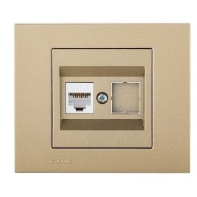 Priza Date CAT6 Ovivo OV00235, montaj încastrat, titan