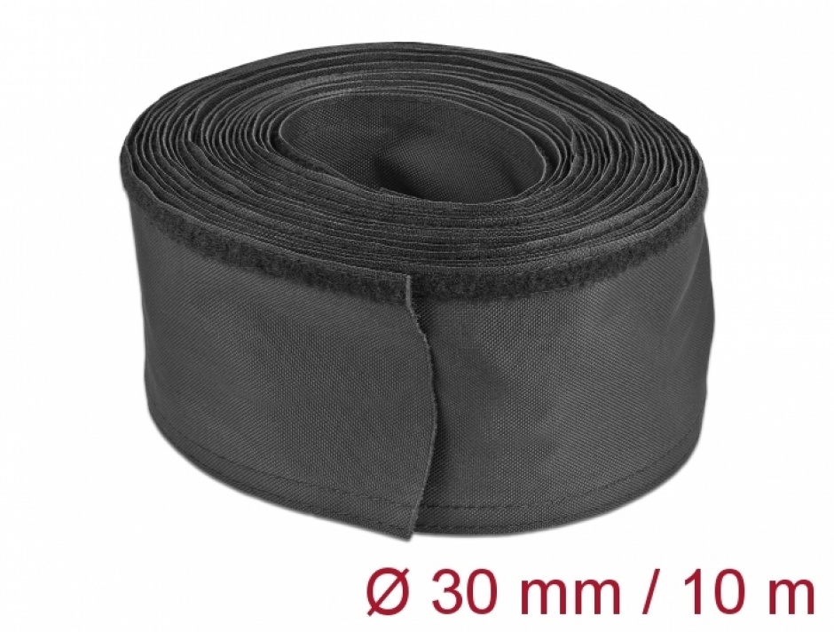 Organizator Cabluri Delock 10m, Rezistent, Negru