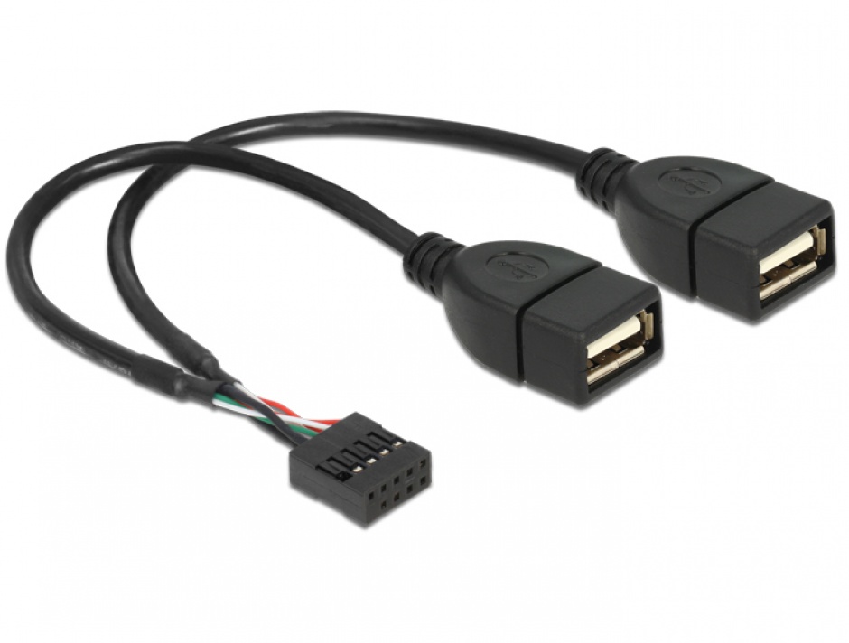 Cablu Intern USB 2.0 Delock, 20 cm, 2x Porturi