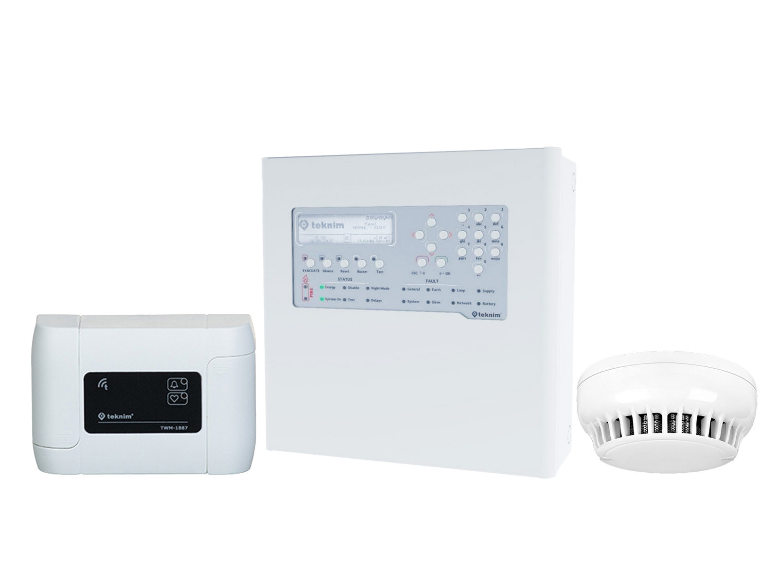 Kit Detectie Incendiu Adresabil Teknim 72 Zone