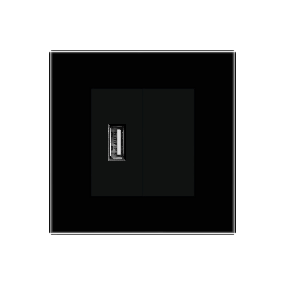 Priza USB + Blank Rama Sticla LUXION, Alba - imagine 7