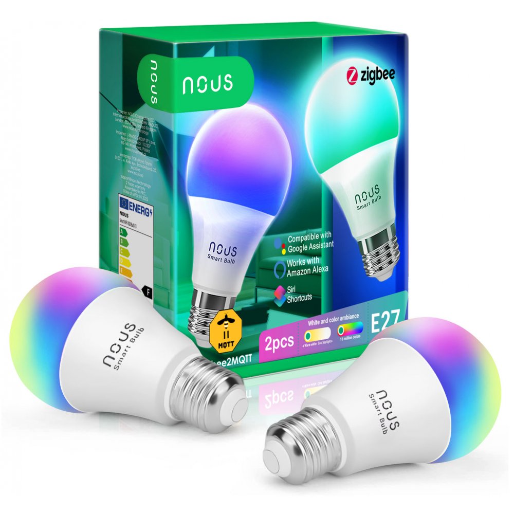 Set 2 Becuri LED RGB Nous P3Z ZigBee Smart
