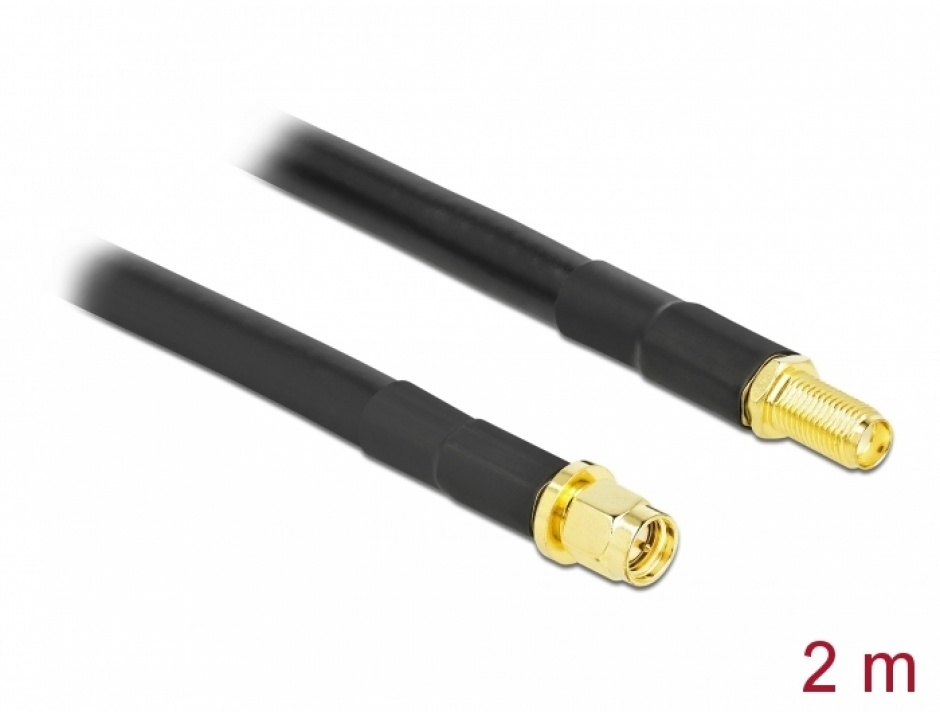 Cablu Prelungitor SMA LMR300 2m Low Loss Delock