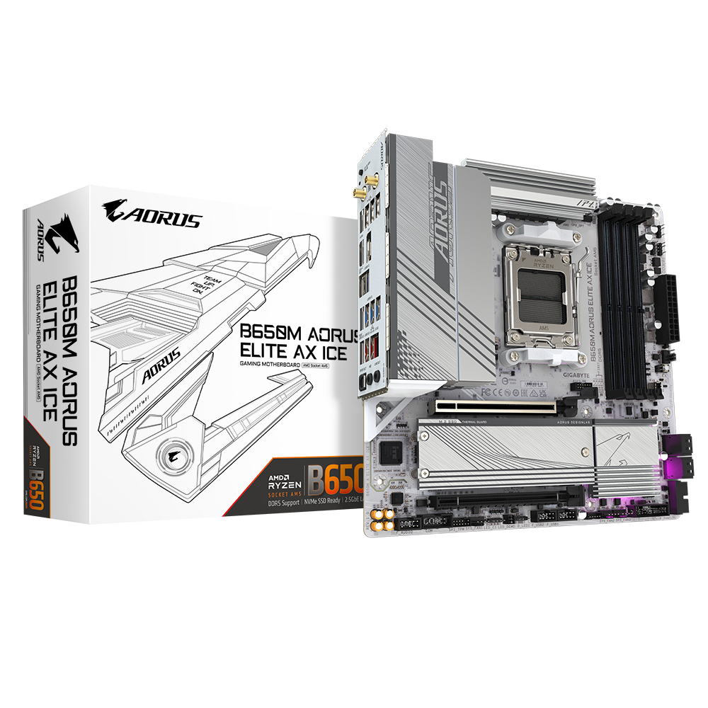 Placa de Baza Gigabyte B650M AORUS ELITE AX ICE AM5 mATX