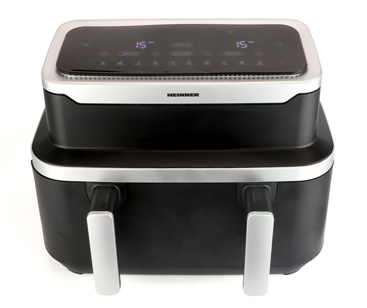 Friteuză Aer Cald Heinner Dublă 9L 2600W - Gătire Rapidă - imagine 2