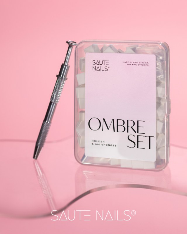 Set Ombre - Instrument si 100 buc burete Ombre Saute Nails