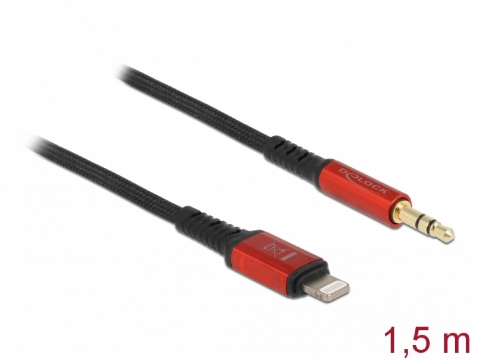Cablu Lightning MFi la 3.5mm Delock 1.5m