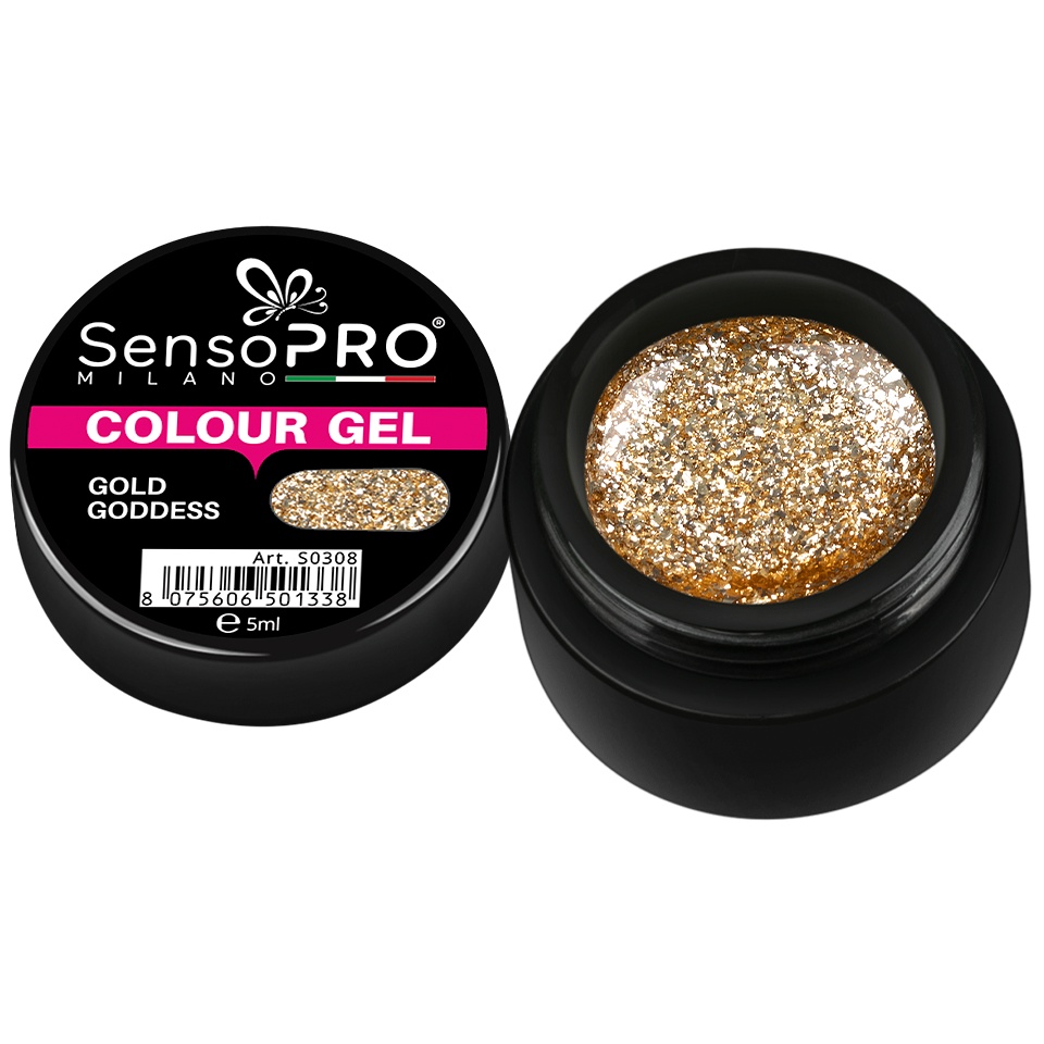 Gel UV Gold Goddess 5ml SensoPRO - Pigment Intens