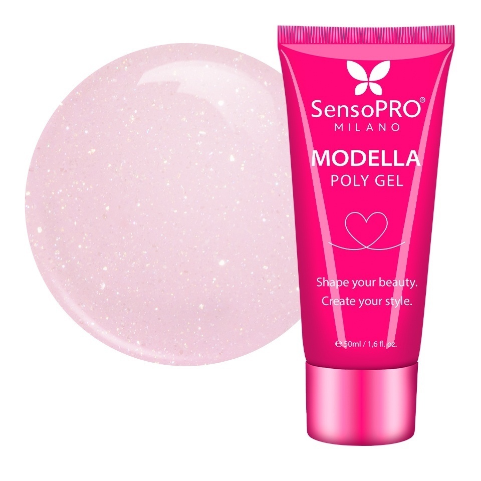 Polygel MODELLA SensoPRO Milano - Rose Twinkle, 50ml