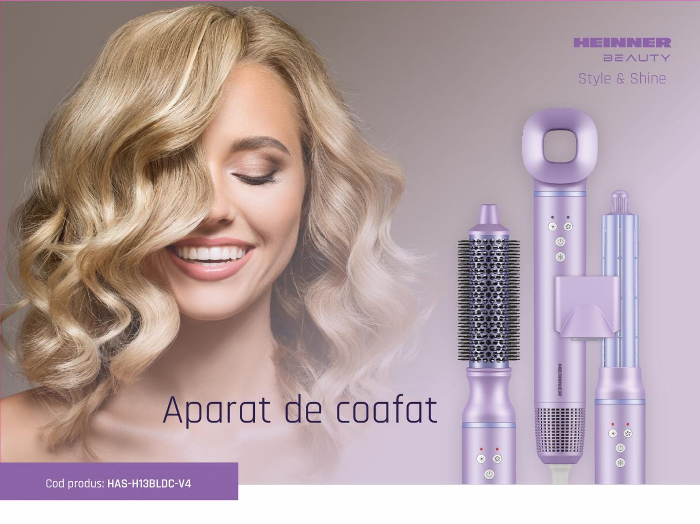 Aparat Coafat Heinner BLDC 1300W - 4 Accesorii Profesionale - imagine 9